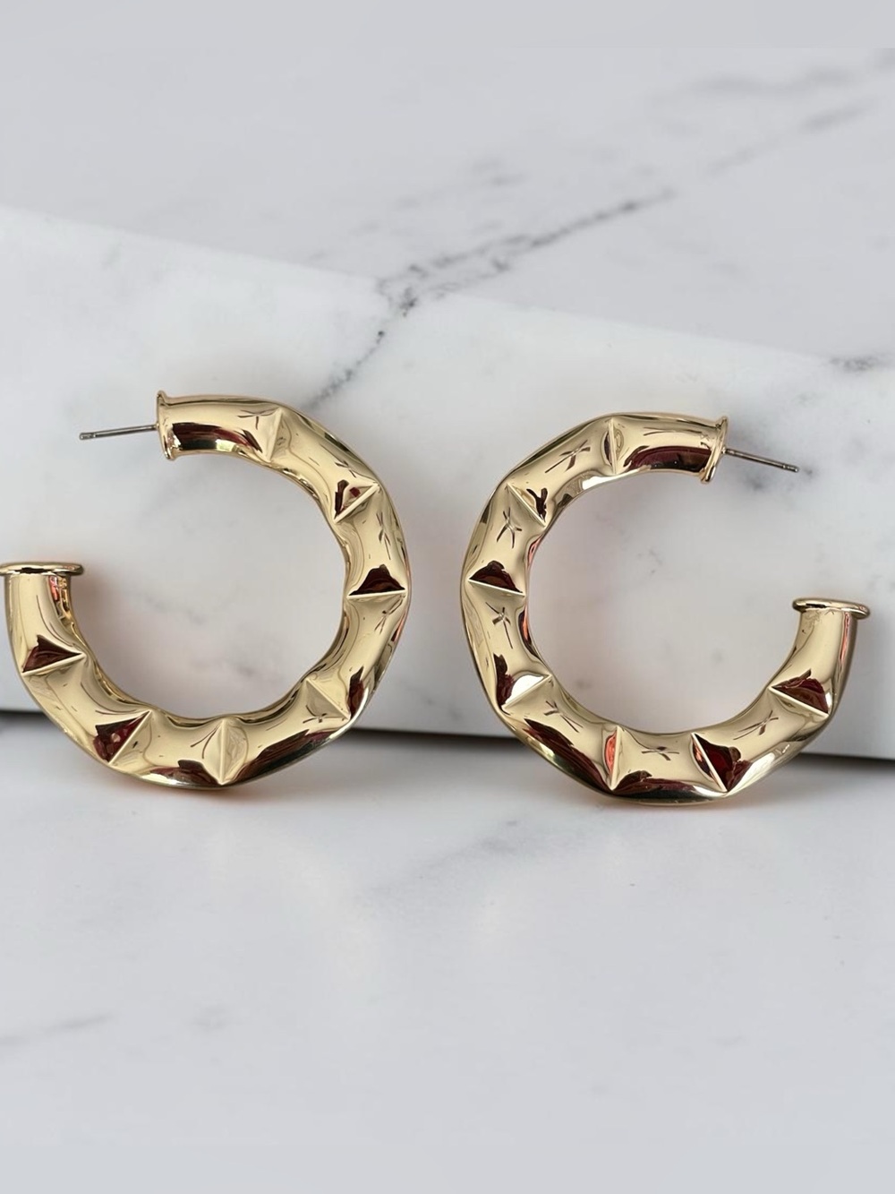 Textured Gold Hoop Earrings